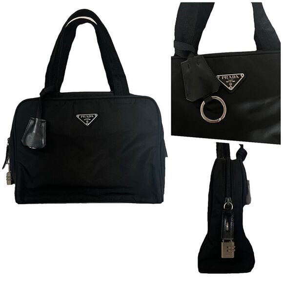 Prada Handbags - Prada Sport Black Tessuto Nylon Satchel Bag w/ Keychain